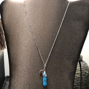 NWOT Turquoise Colored & Silver Tone Chakra Long Necklace!